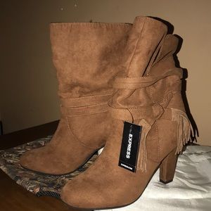 Brown suede boots